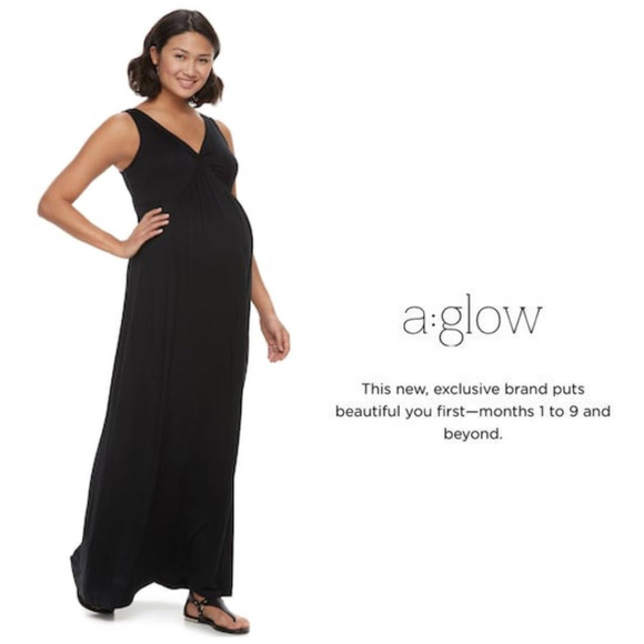 a:glow Dresses & Skirts - SOLD a:glow Maternity Black Knot Maxi Dress Sz S